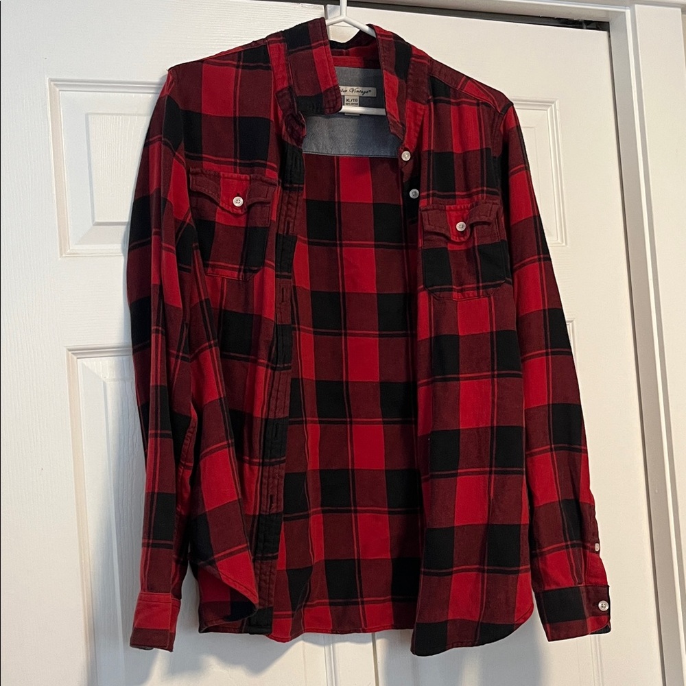 Tailor Vintage Red and Black Plaid Shirt